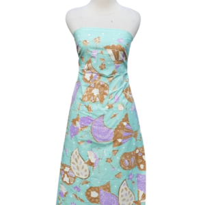 Premium Silk Batik Dress - Blue Elegance