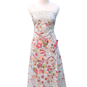 Premium Silk Batik Dress - Soft Alabaster