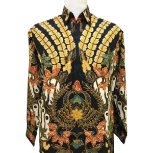 Premium Silk Batik Shirt – Elegant Black