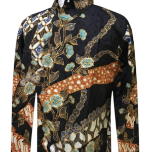 Premium Silk Batik Shirt – Onyx Black