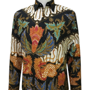 Premium Silk Batik Shirt – Shadow Black