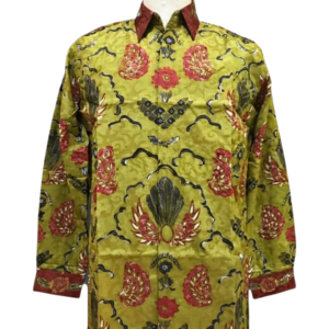 Premium Silk Batik Shirt – Soft Moss Green