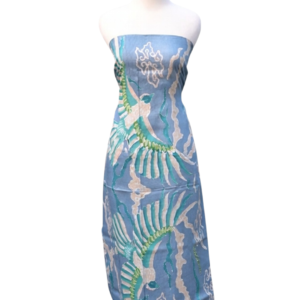 Premium Silk Batik Dress - Ocean Blue