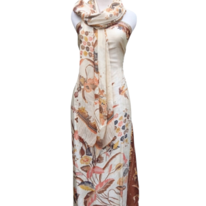 Premium Silk Batik Dress - Classic White