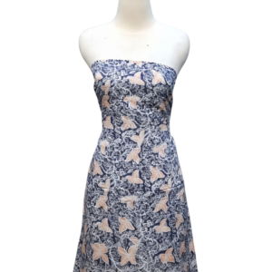 Premium Silk Batik Dress - Navy Elegance