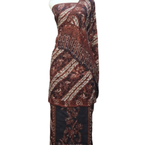Premium Silk Batik Dress - Earth Brown