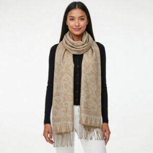 Luxe Silky Batik Cap Wrap - Caramel