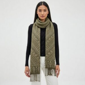 Luxe Silky Batik Cap Wrap - Sage