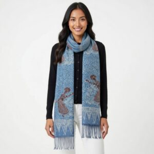 Luxe Silky Batik Cap Wrap - Ocean