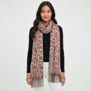 Luxe Silky Batik Cap Wrap - Chestnut