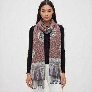 Luxe Silky Batik Cap Wrap - Deep Ruby