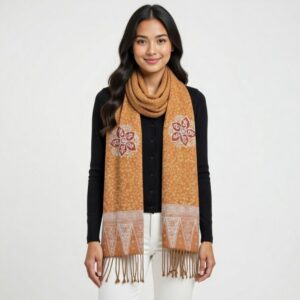 Luxe Silky Batik Cap Wrap - Dark Chocco